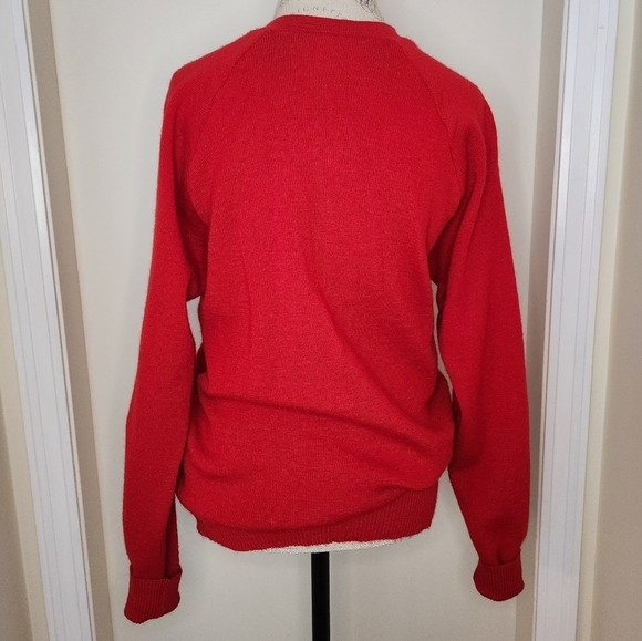Vintage 80s Red Knit Sweater - Picture 4 of 9